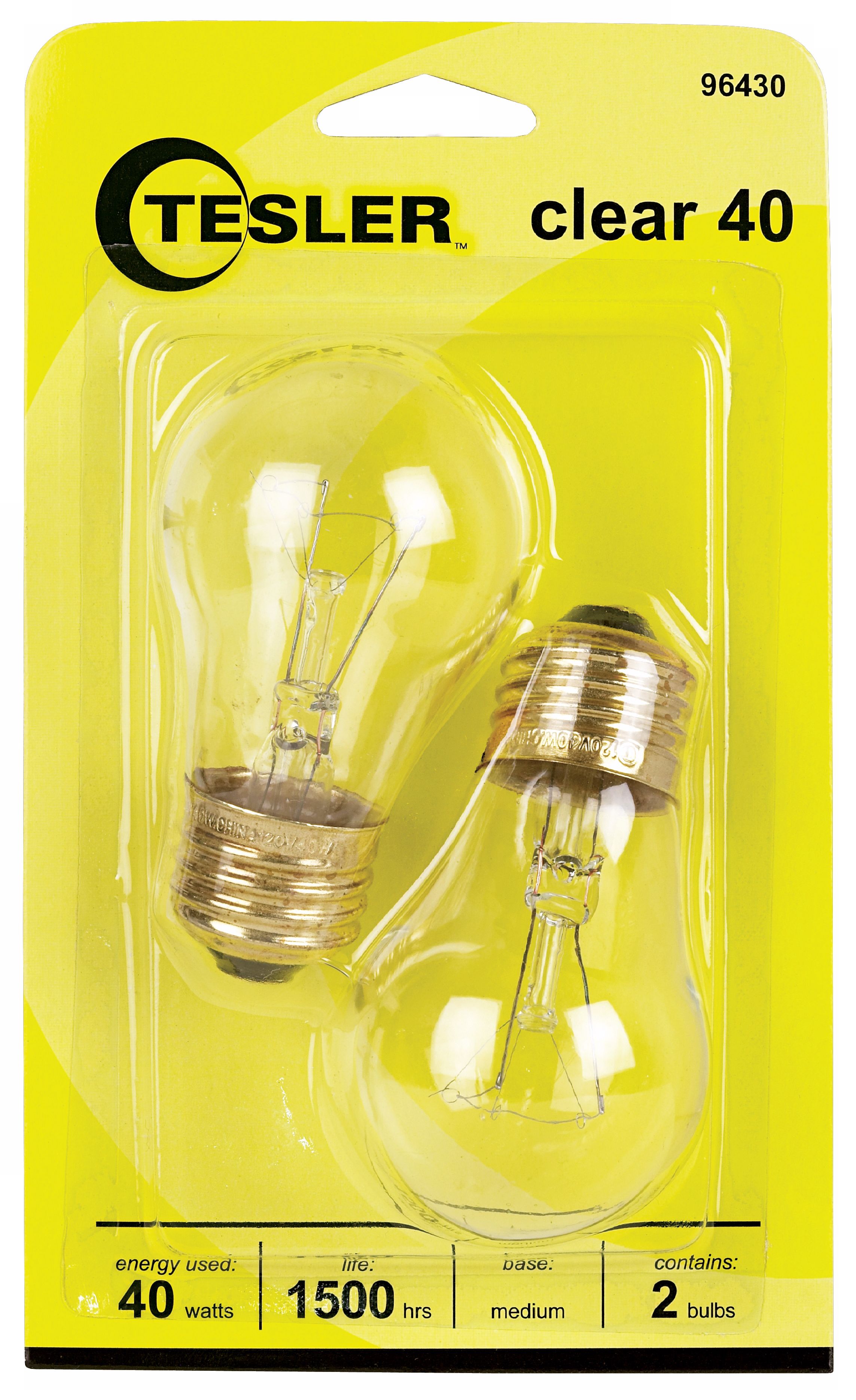 Tesler 40 Watt 2-Pack Clear Ceiling Fan Light Bulbs