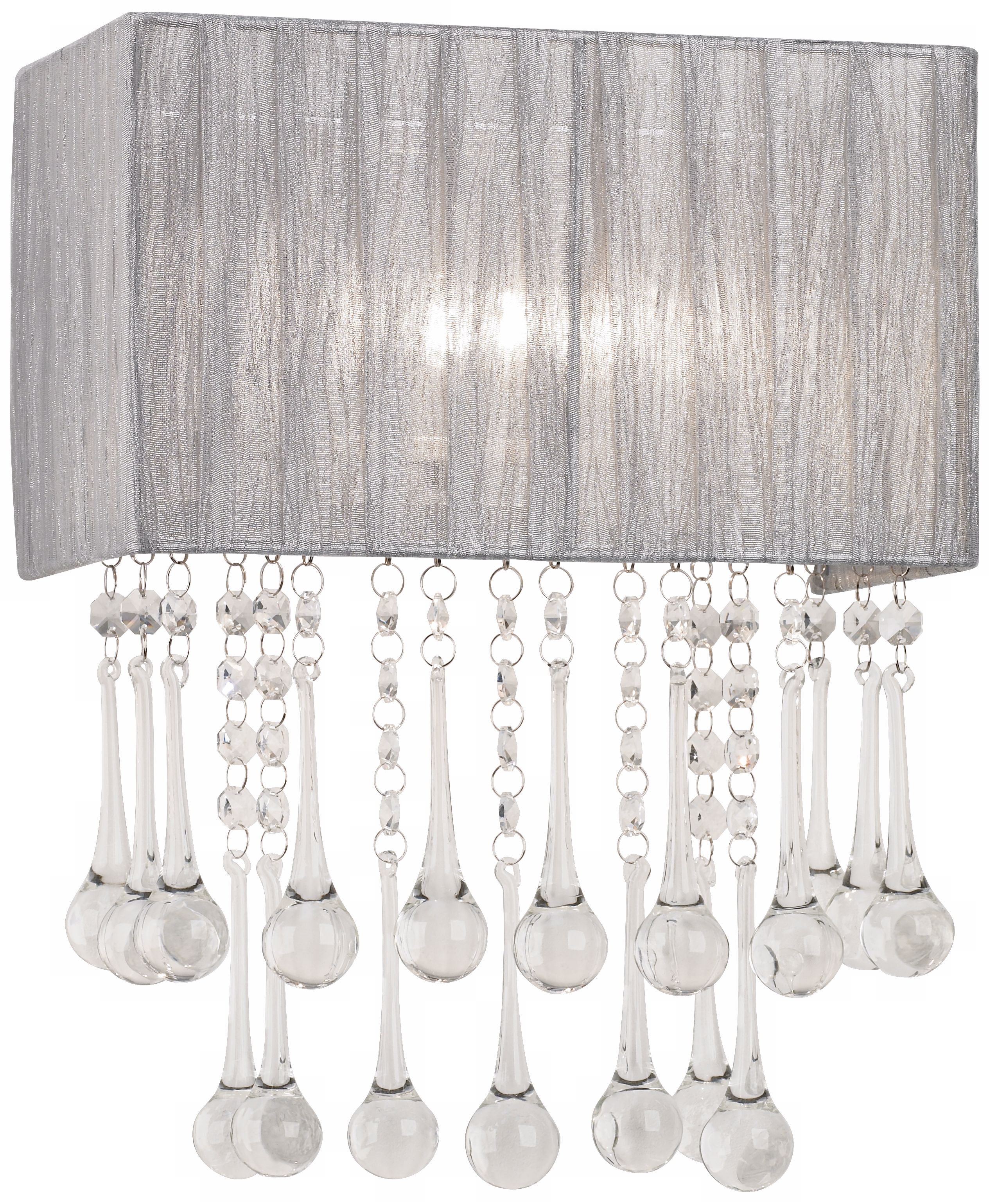 Possini Euro Silver and Crystal 14" High Wall Sconce