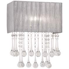 Possini Euro Silver and Crystal 14" High Wall Sconce