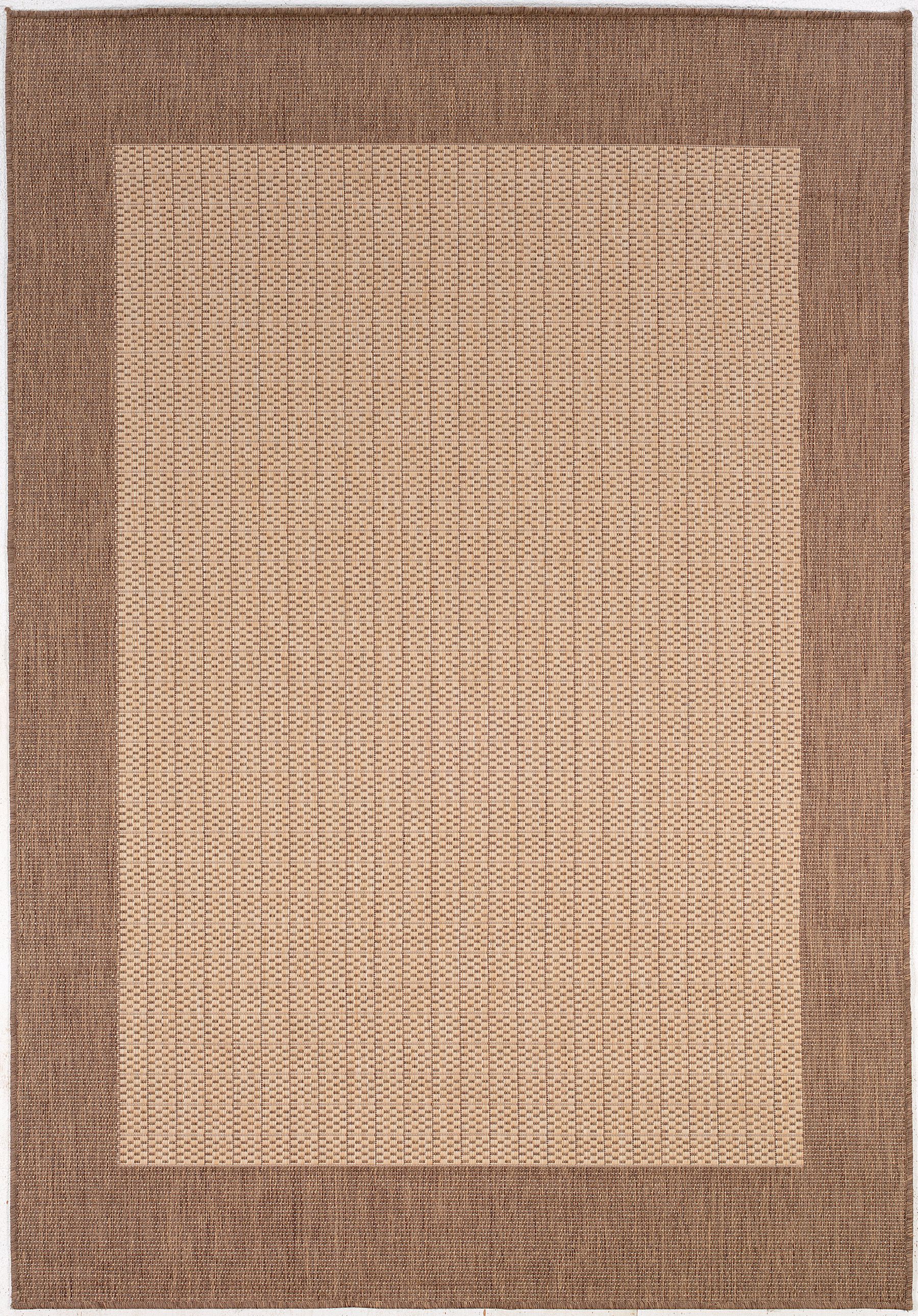 Checkered Field Natural-Cocoa Outdoor Rug