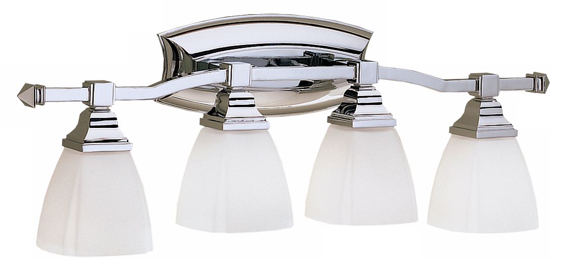 Chrome Satin Etched Opal 29" Wide Bathroom Light Fixture