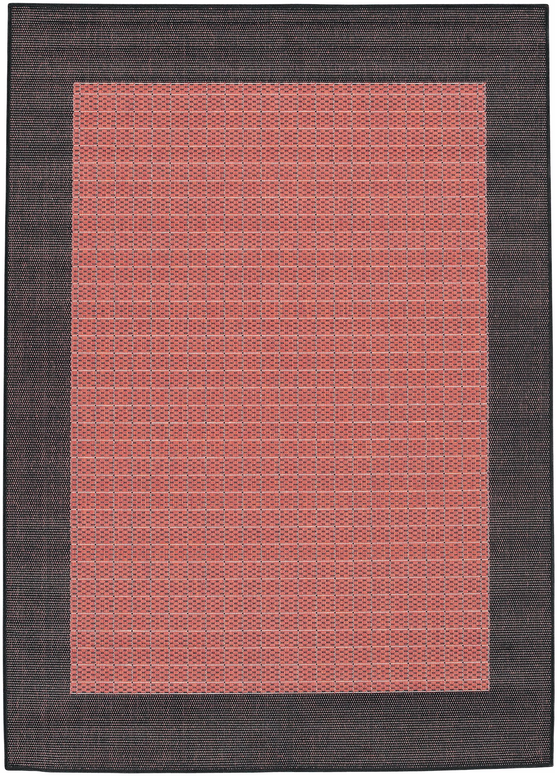 Checkered Field Terracotta-Black Area Rug