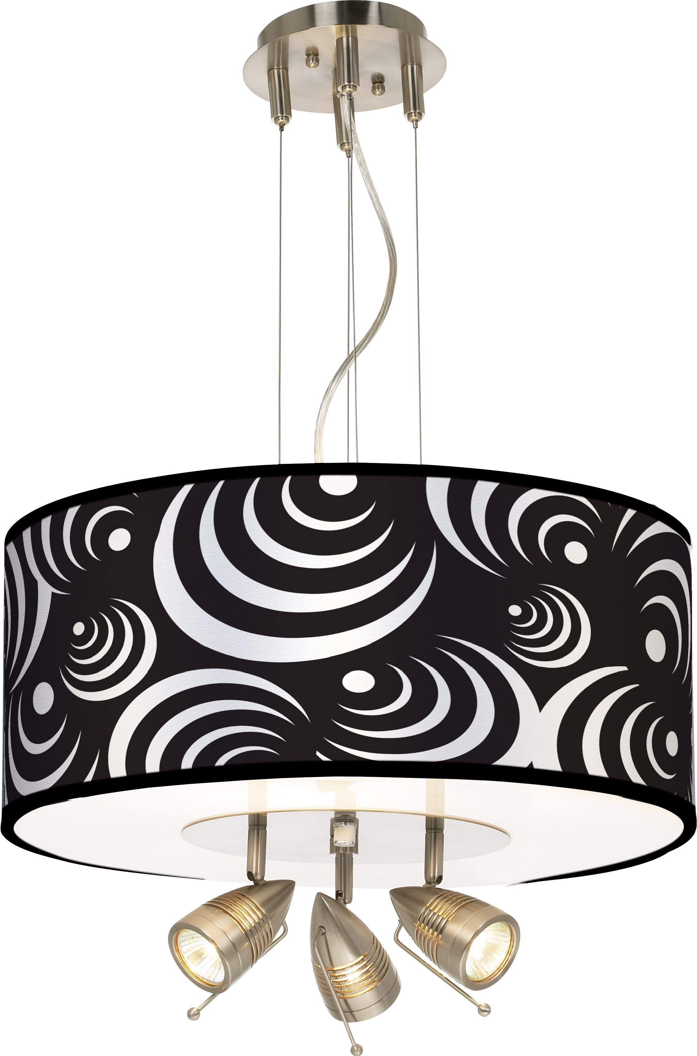 Vertigo White Giclee Six Light Pendant Chandelier