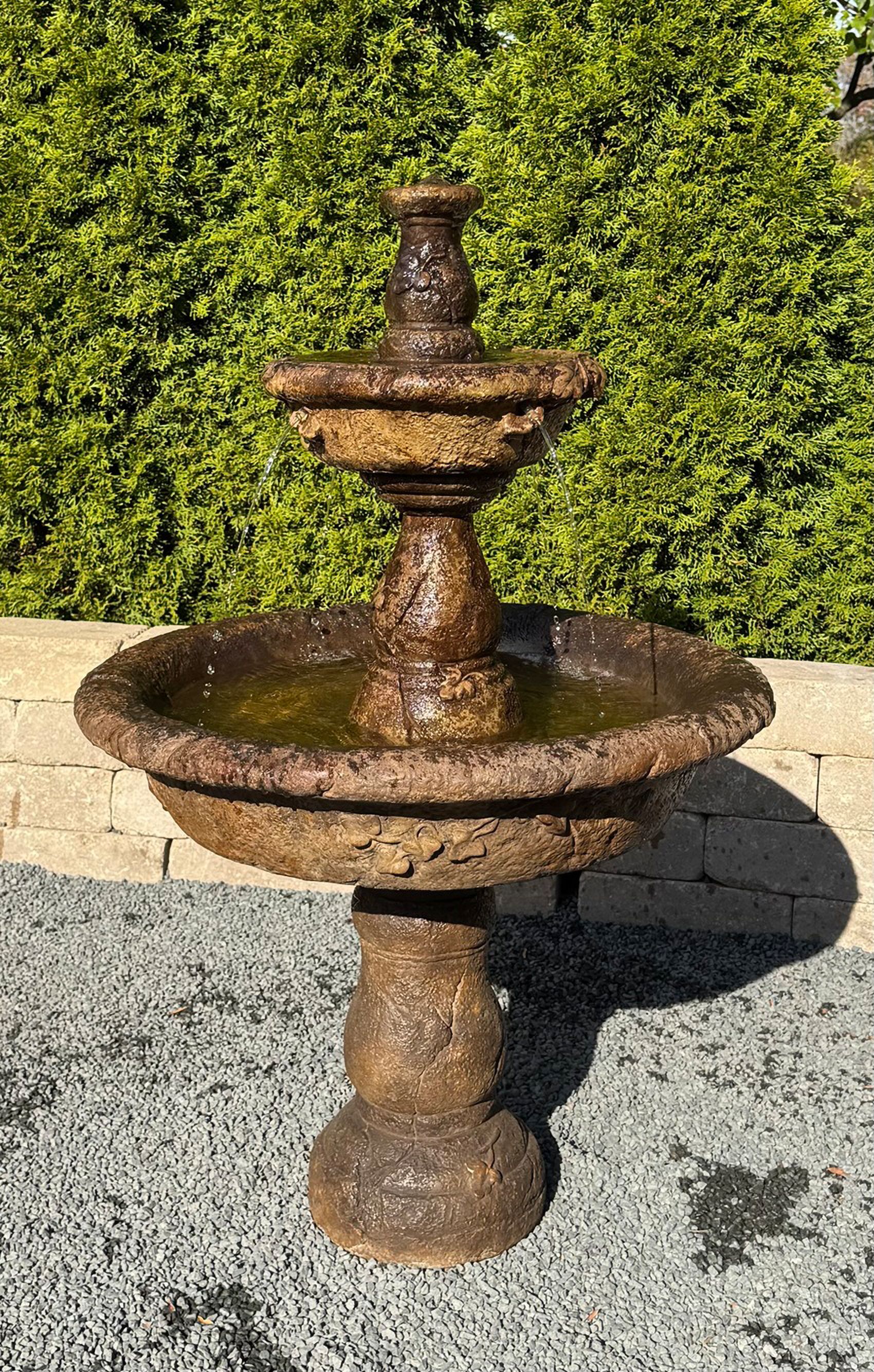 Henri Studio Small Tazza Tier Garden Fountain