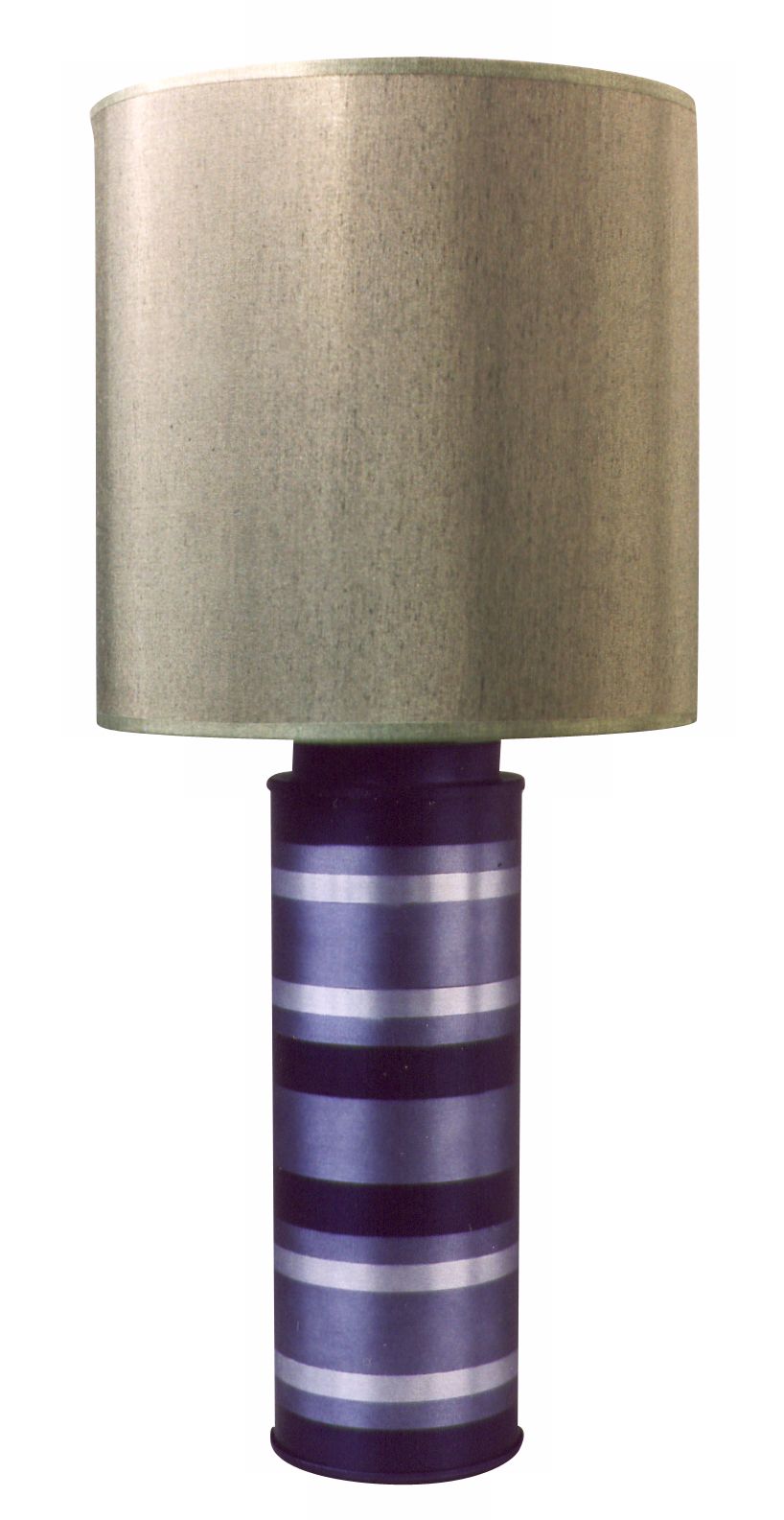 Babette Holland BlueStriped Mercury Cylinder Table Lamp