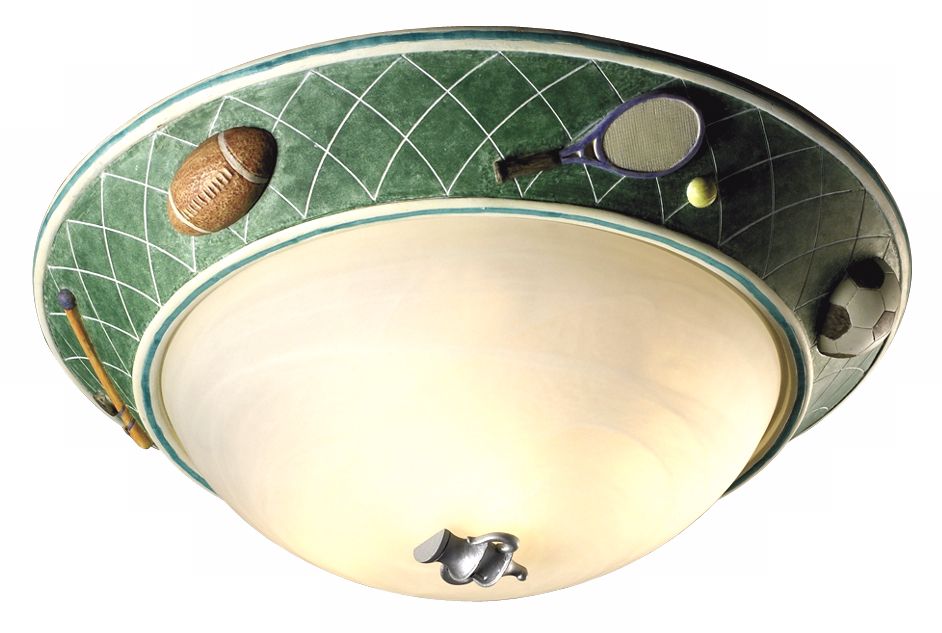 Glow-in-the-Dark Sports 17" Wide Ceiling Light Fixture