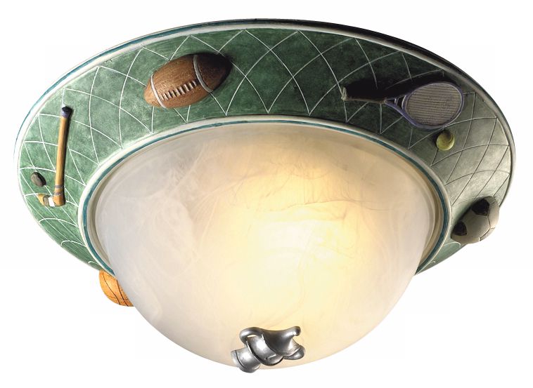 Glow-in-the-Dark Sports 14" Wide Ceiling Light Fixture