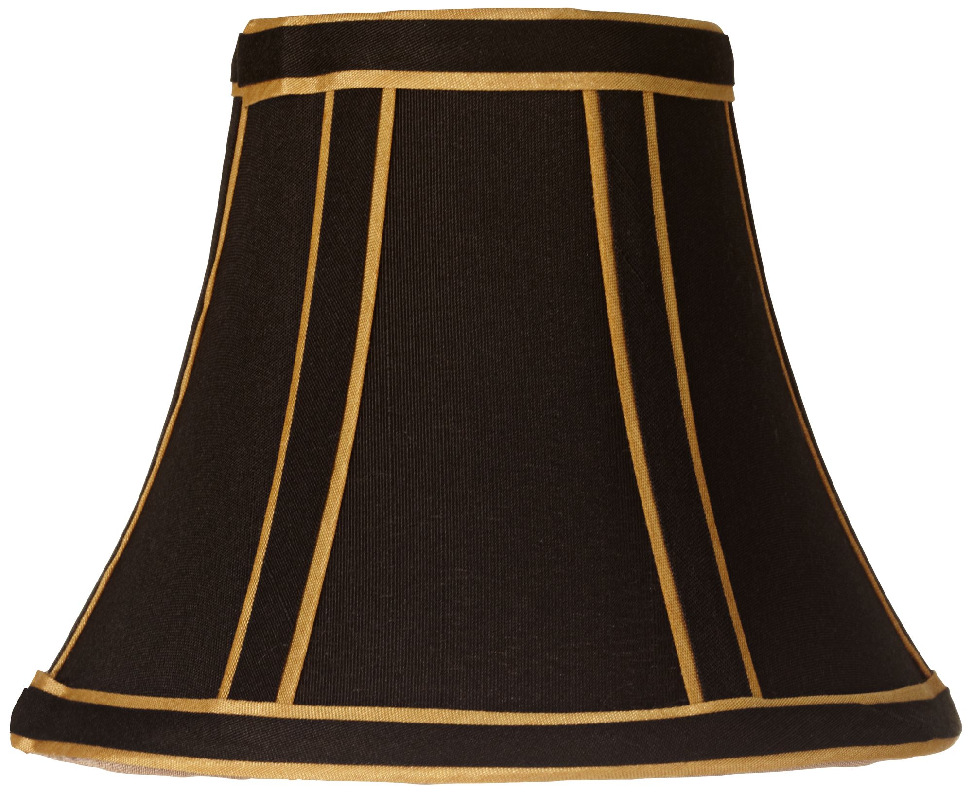 Black with Gold Trim Lamp Shade 3x6x5 (Clip-On)