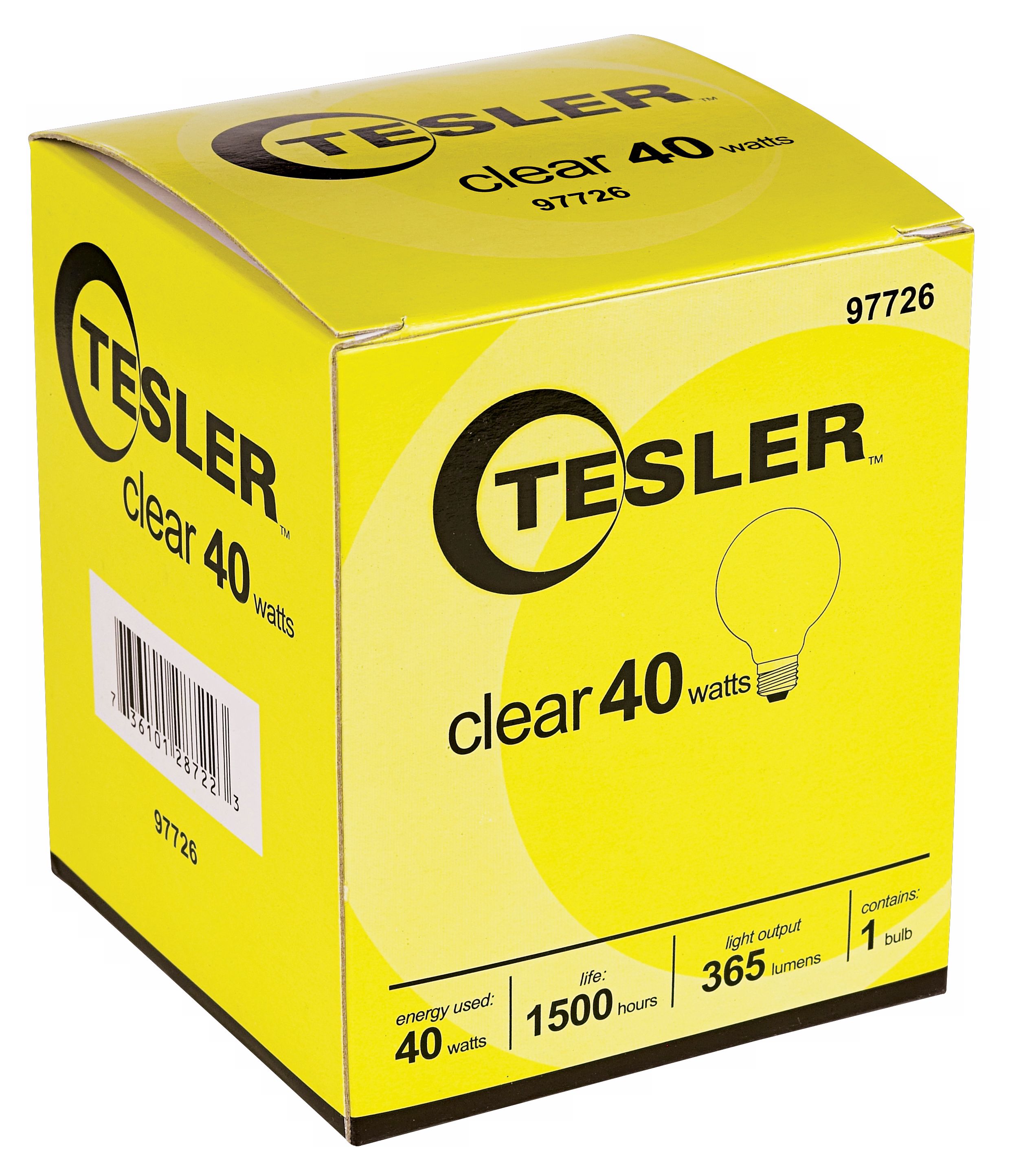 Tesler 40 Watt G25 Clear Glass Light Bulb 97726