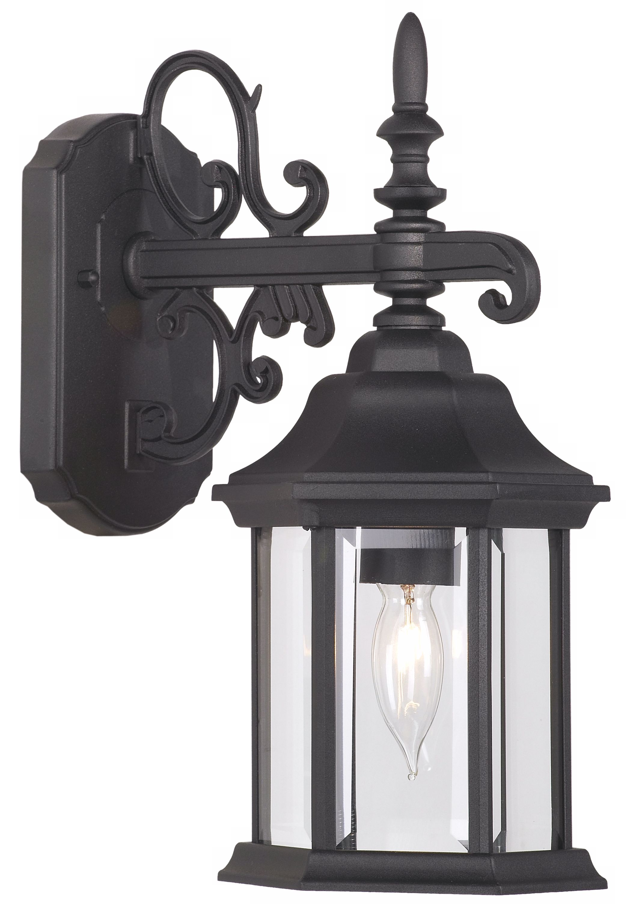 Black Fixture 14" High 9" Wide Patio Lantern