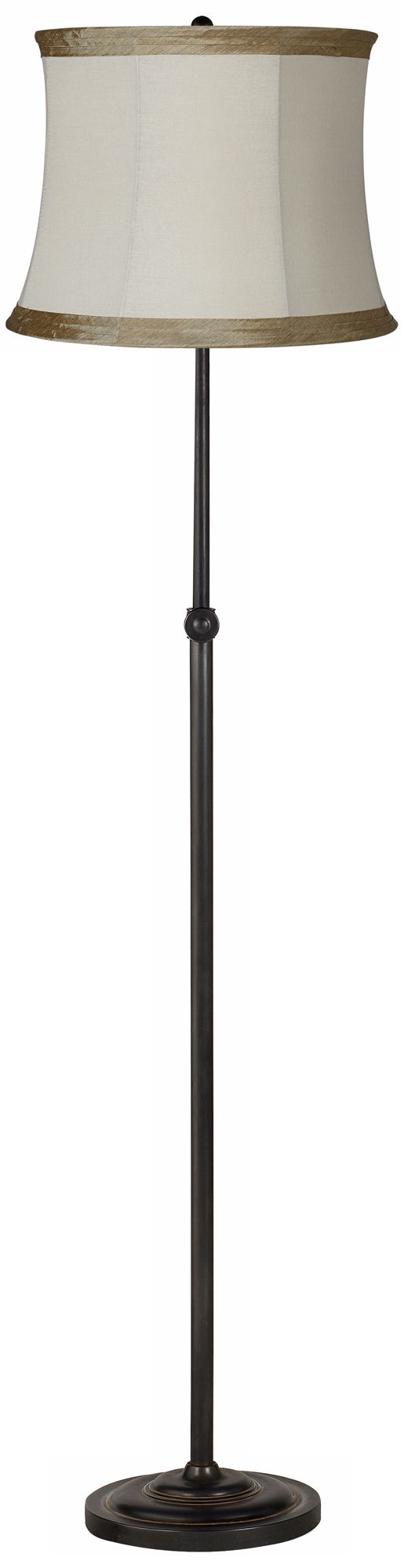 Pleated Ivory Taupe Bronze Adjustable Floor Lamp
