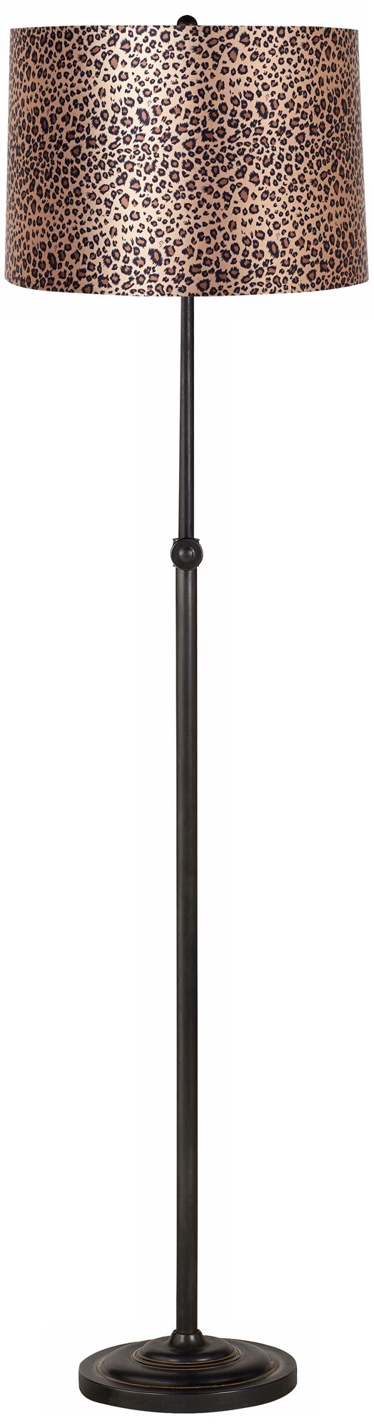 Leopard Print Bronze Adjustable Floor Lamp