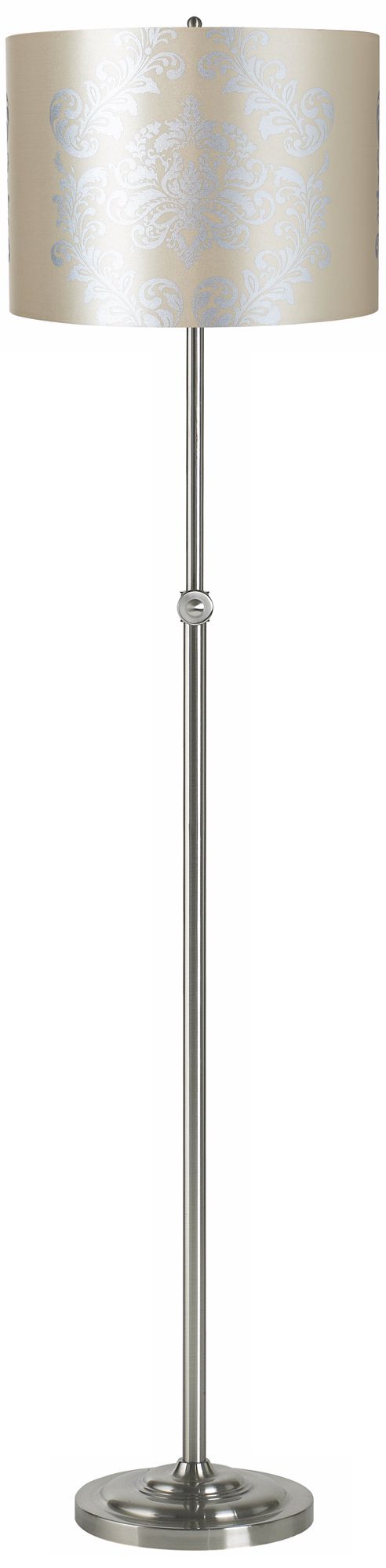 Silver Graphic Brushed Steel Adjustable Floor Lamp
