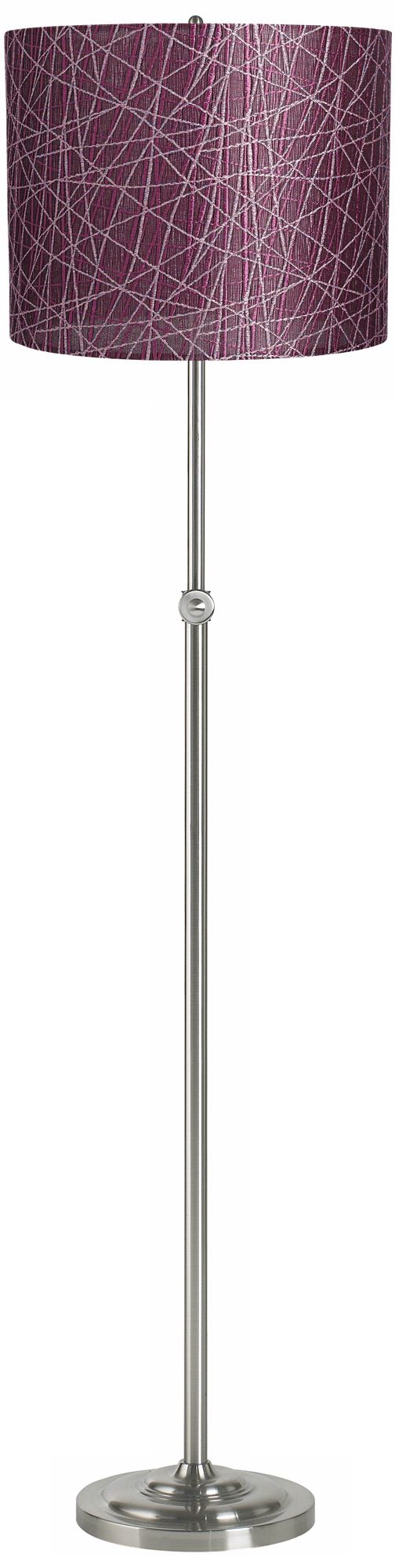 Purple Lines Brushed Steel Adjustable Floor Lamp