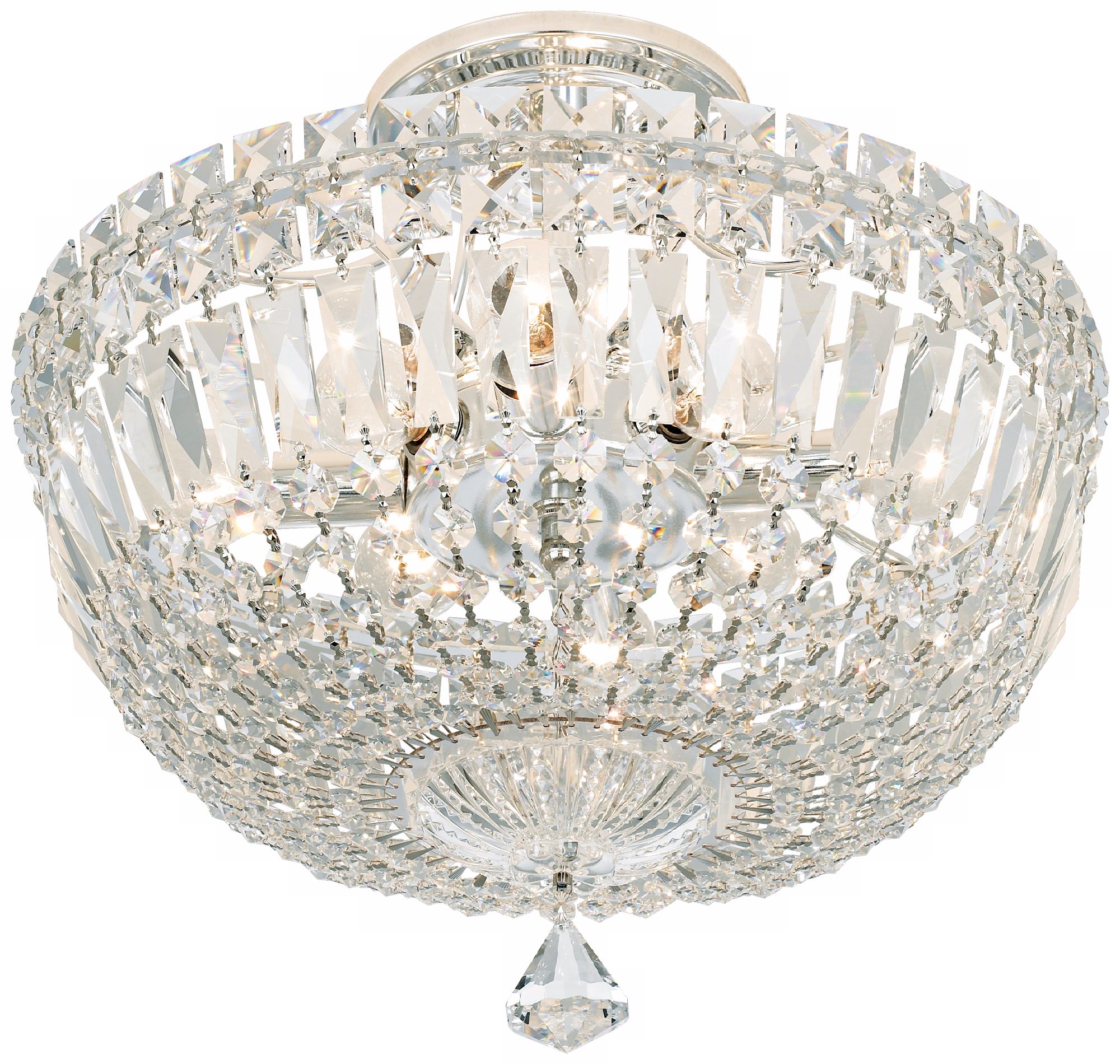 Schonbek Petite Crystal Silver 13" High Ceiling Light