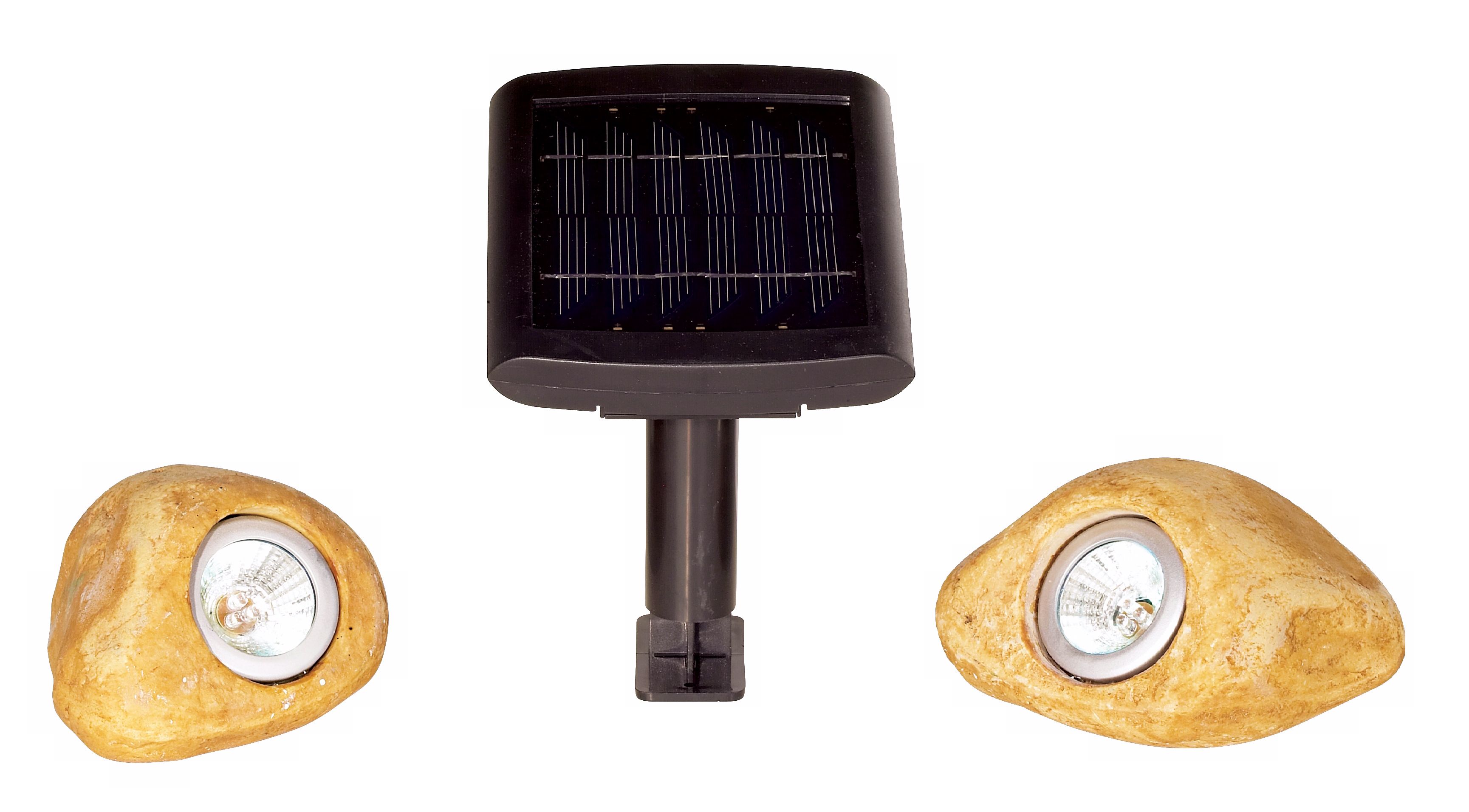 Two Light Solar Powered Rock Landscape Kit
