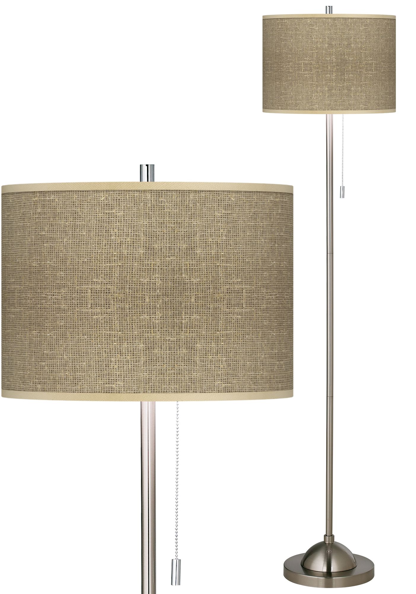 Burlap Print Giclee Contemporary Floor Lamp
