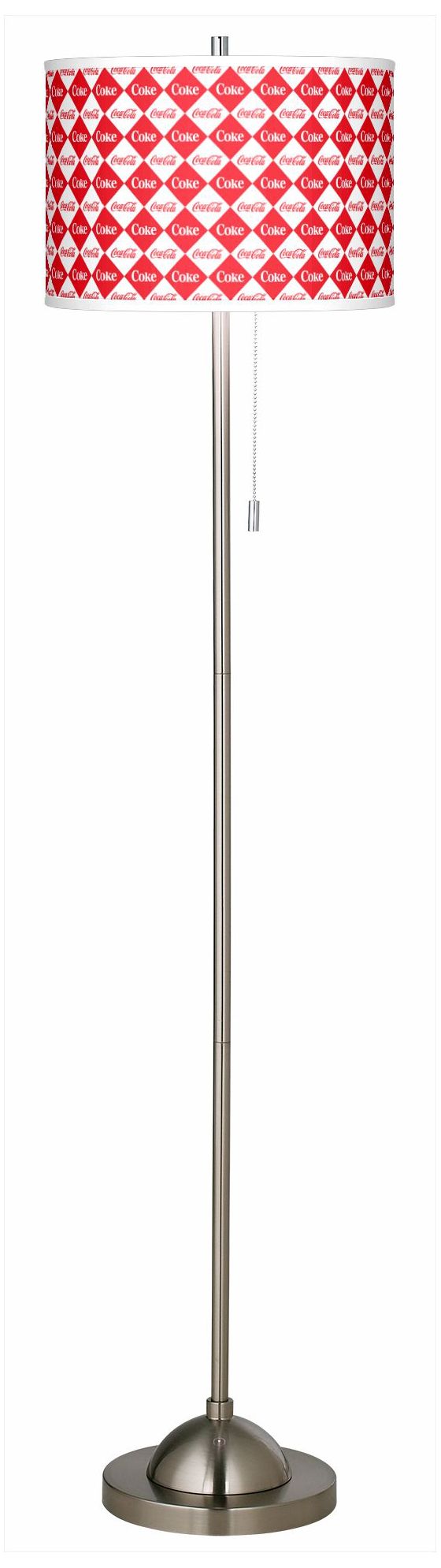 Coca-Cola® Diamond Brushed Nickel Contemporary Floor Lamp