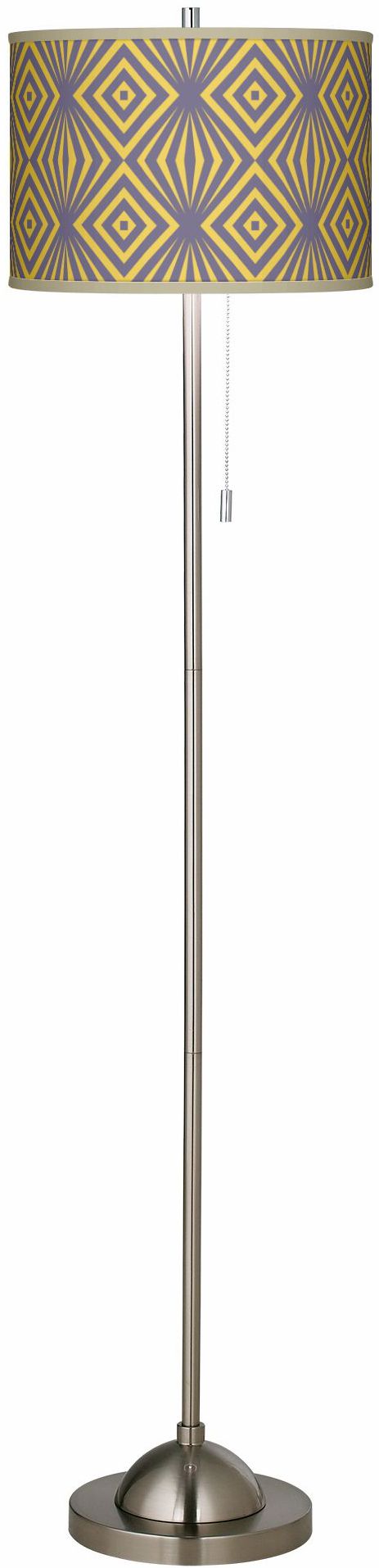 Deco Revival Brushed Nickel Pull Chain Floor Lamp