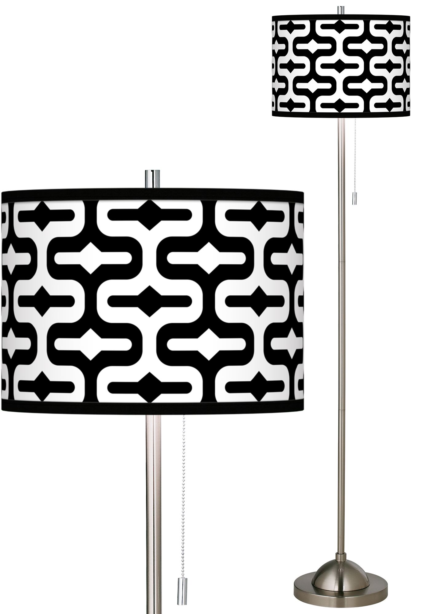 Reflection Brushed Nickel Pull Chain Floor Lamp
