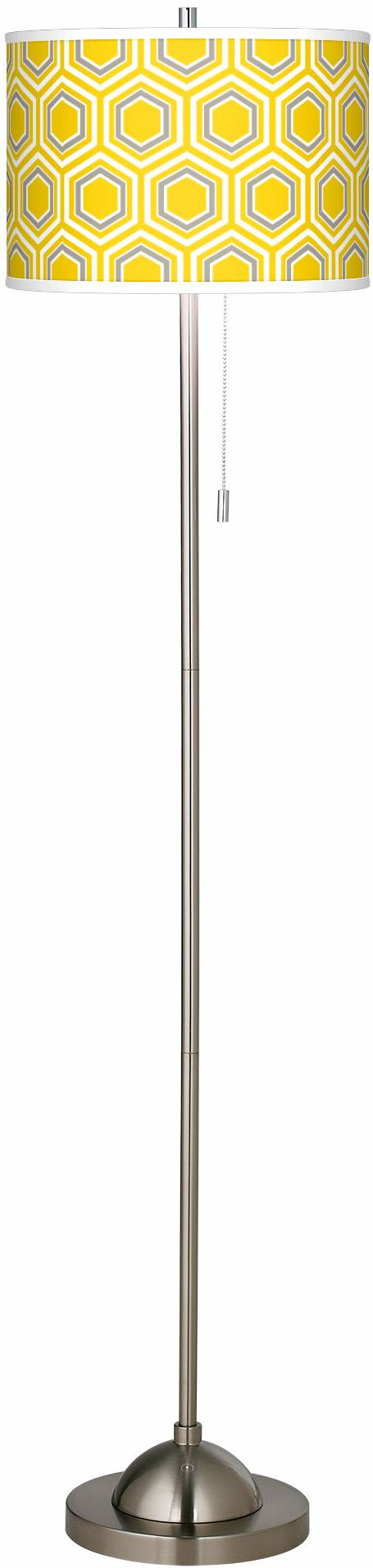 Honeycomb Brushed Nickel Pull Chain Floor Lamp