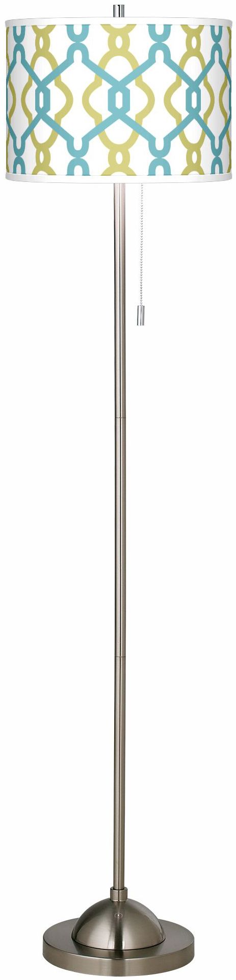 Hyper Links Brushed Nickel Pull Chain Floor Lamp