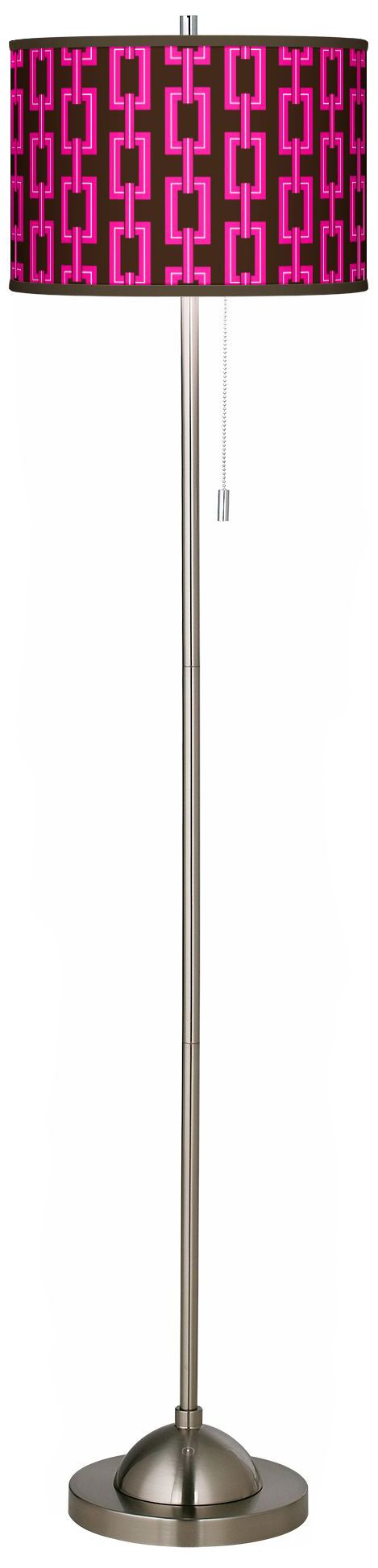 Chain Links Brushed Nickel Pull Chain Floor Lamp