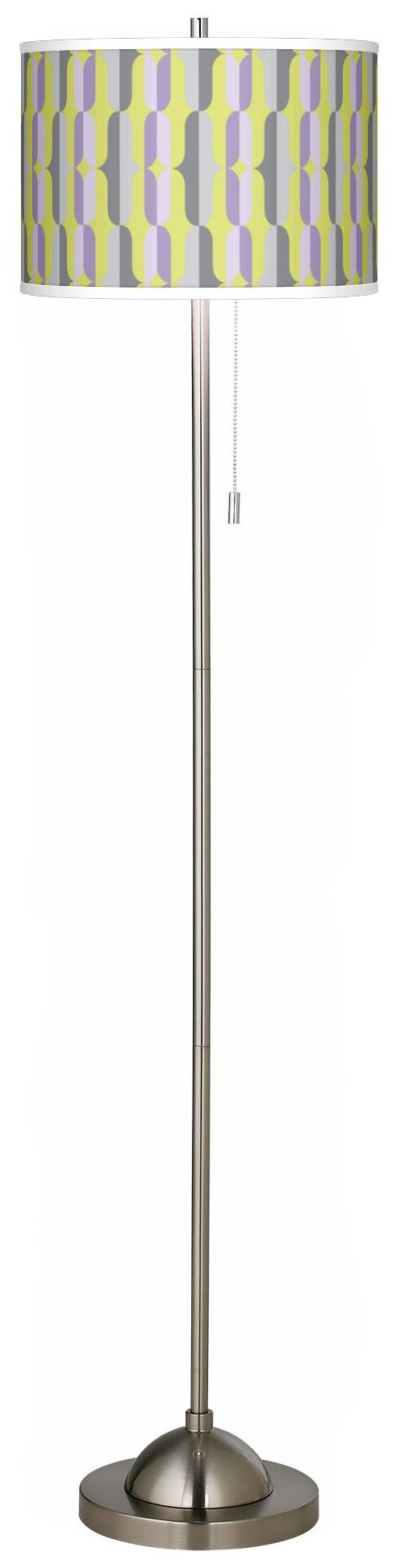 Side By Side Brushed Nickel Pull Chain Floor Lamp