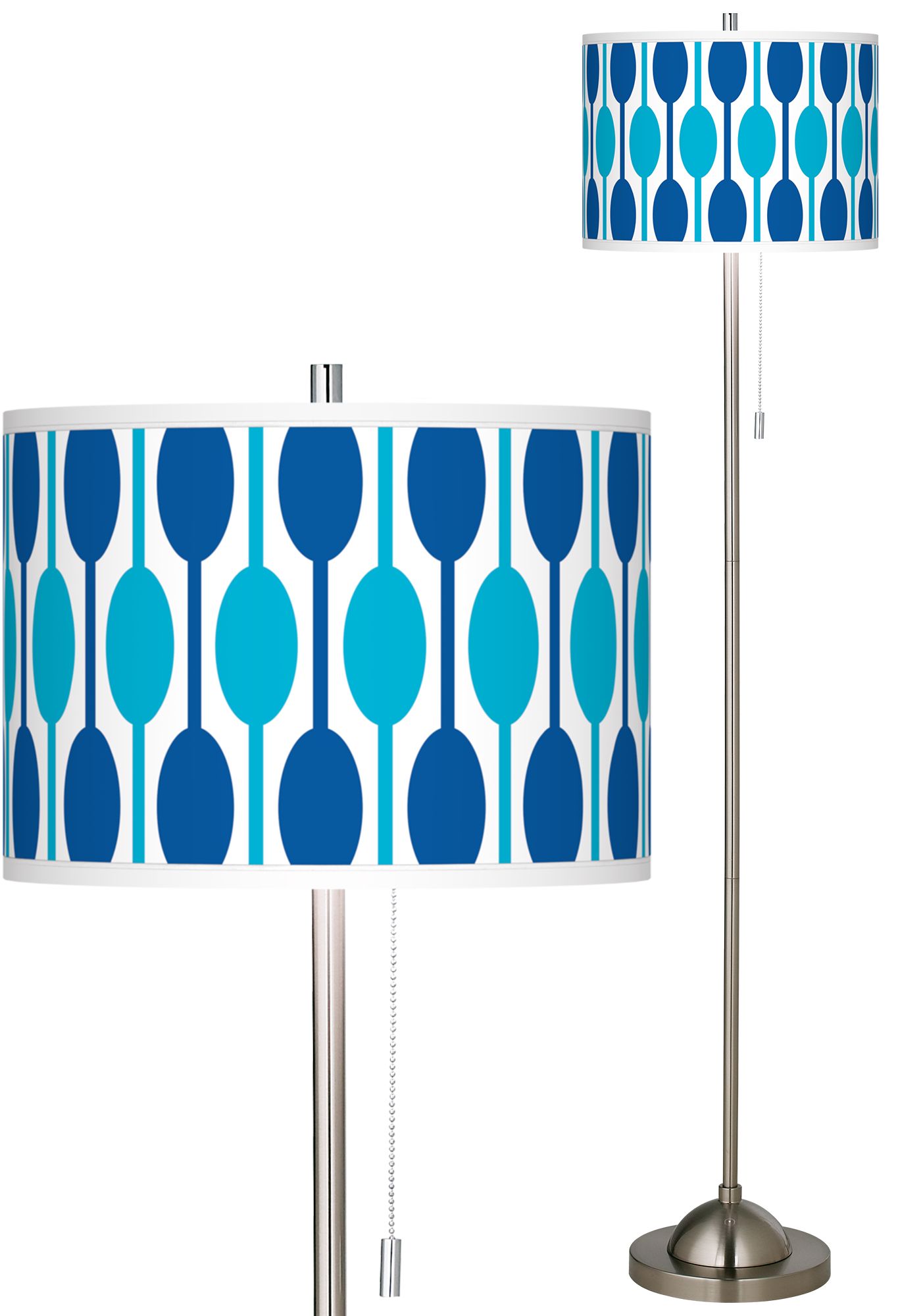 Jet Set Brushed Nickel Pull Chain Floor Lamp