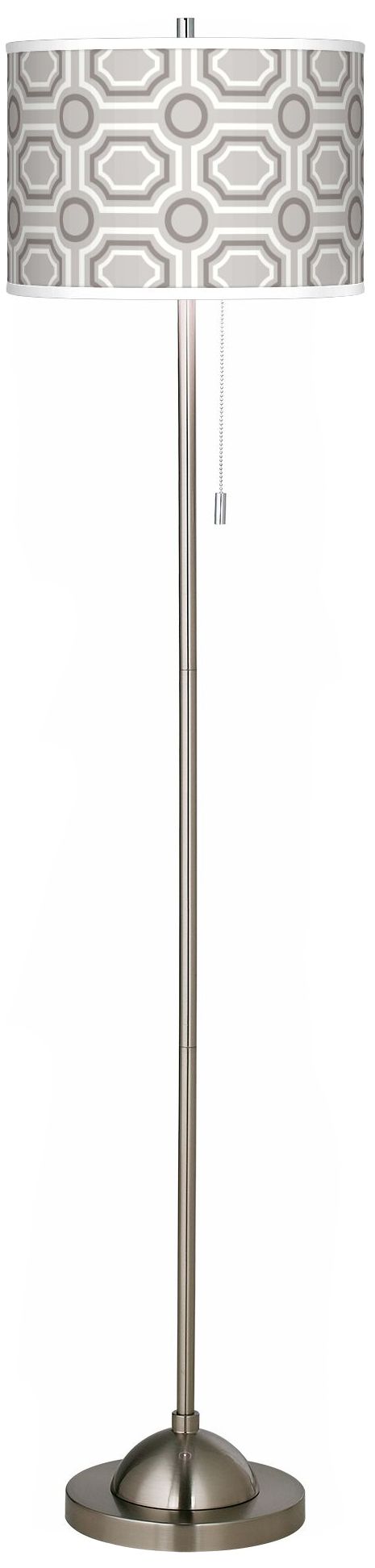 Luxe Tile Brushed Nickel Pull Chain Floor Lamp