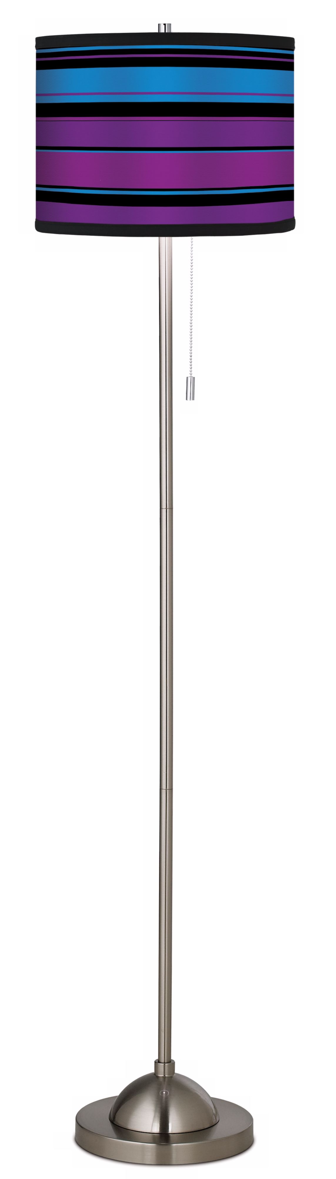 Giclee Violet Neon Brushed Nickel Pull Chain Floor Lamp 99185 81626