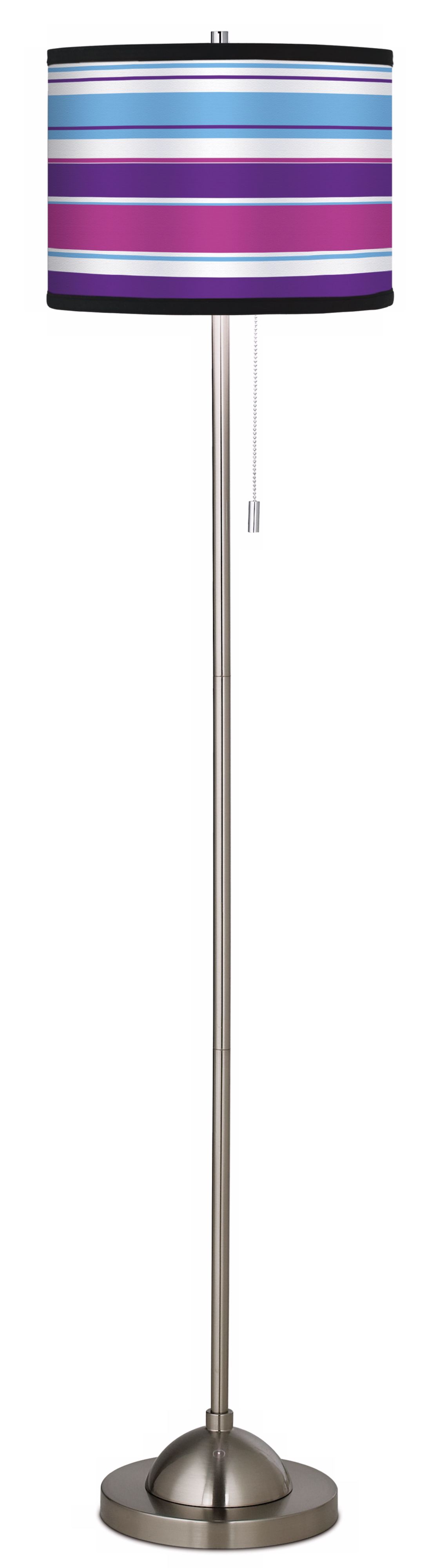 Giclee Beach Towel Brushed Nickel Pull Chain Floor Lamp