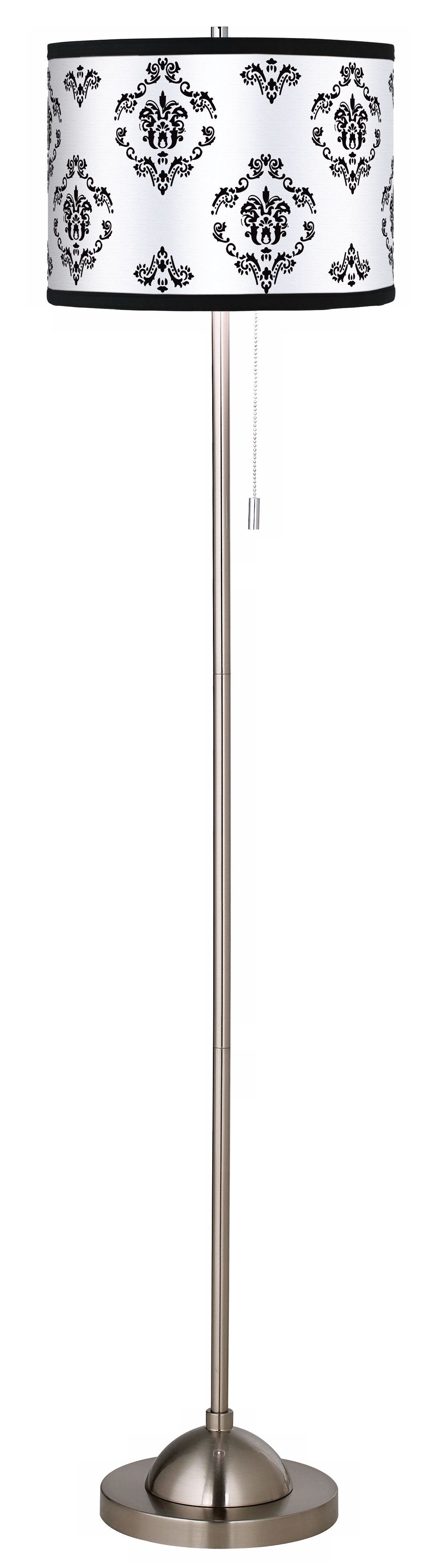 Giclee French Crest Brushed Nickel Pull Chain Floor Lamp