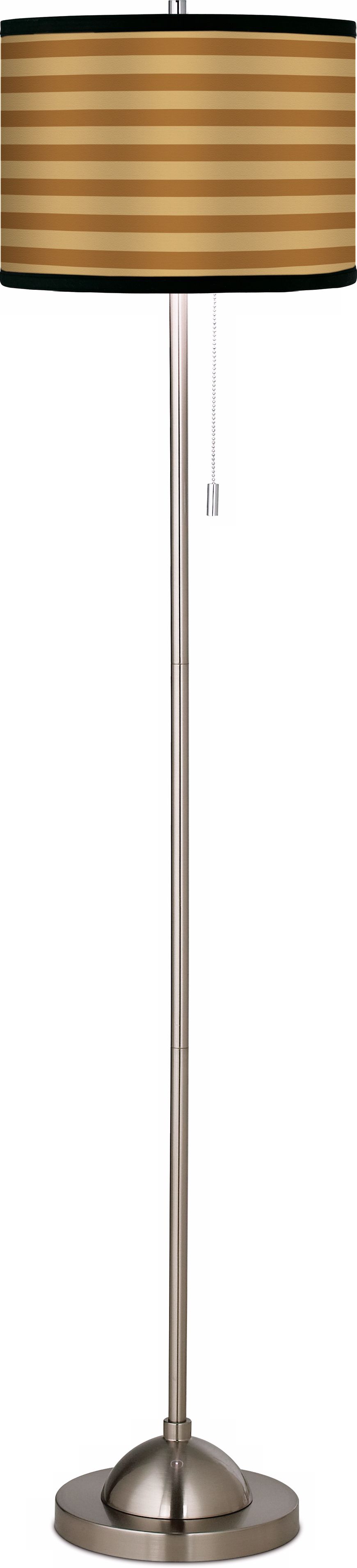 Giclee Butterscotch Lines Brushed Nickel Pull Chain Floor Lamp