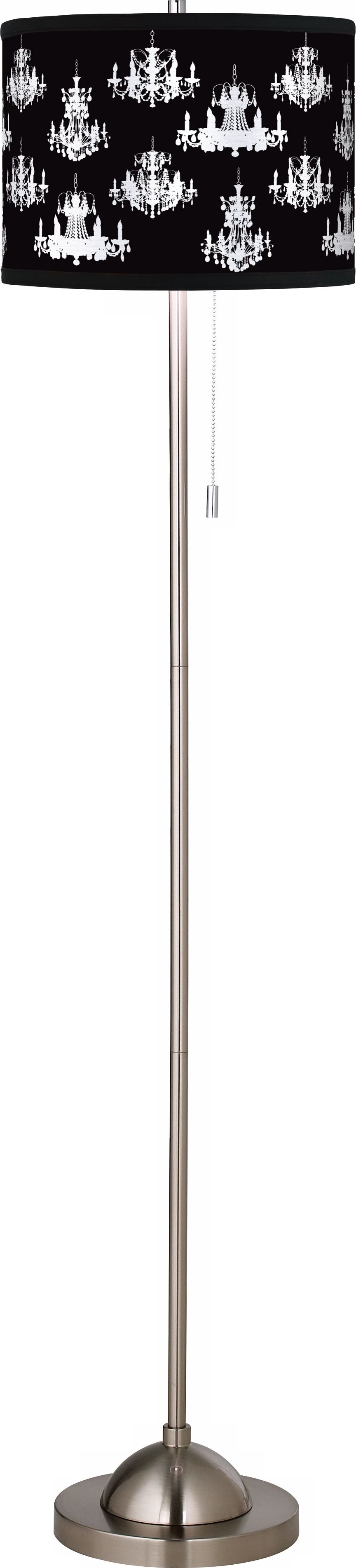Giclee Chic Chandeliers Brushed Nickel Pull Chain Floor Lamp