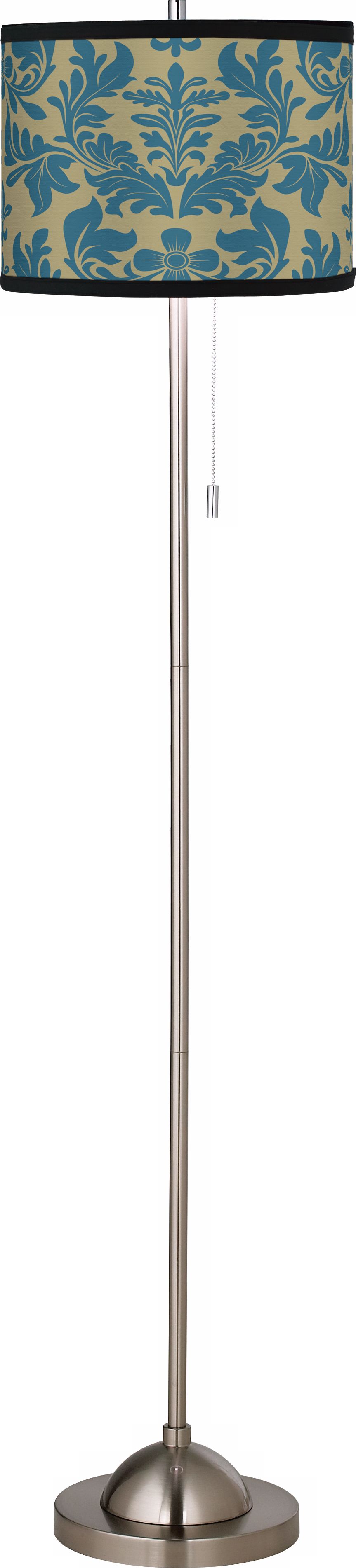 Indigo Flourish Giclee Floor Lamp
