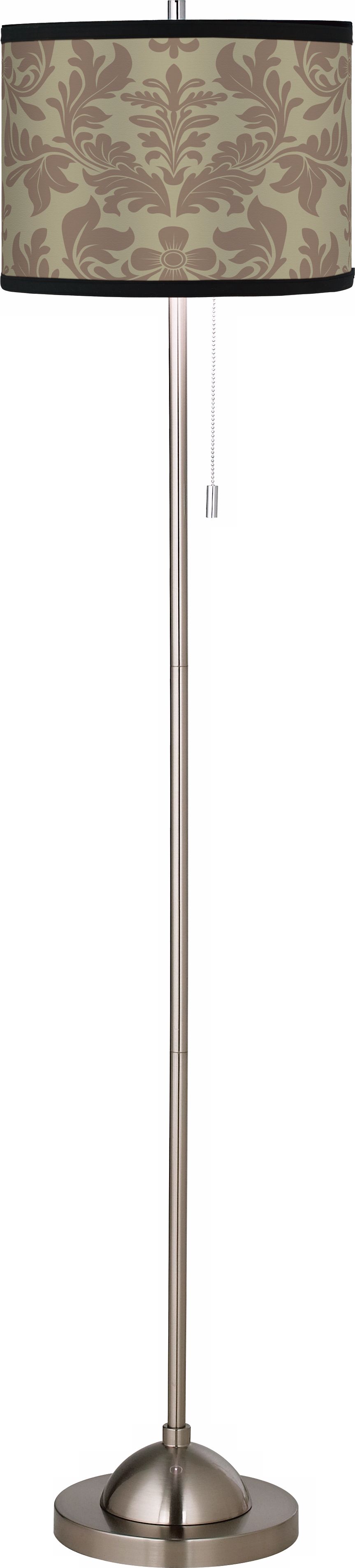 Tan Flourish Giclee Floor Lamp