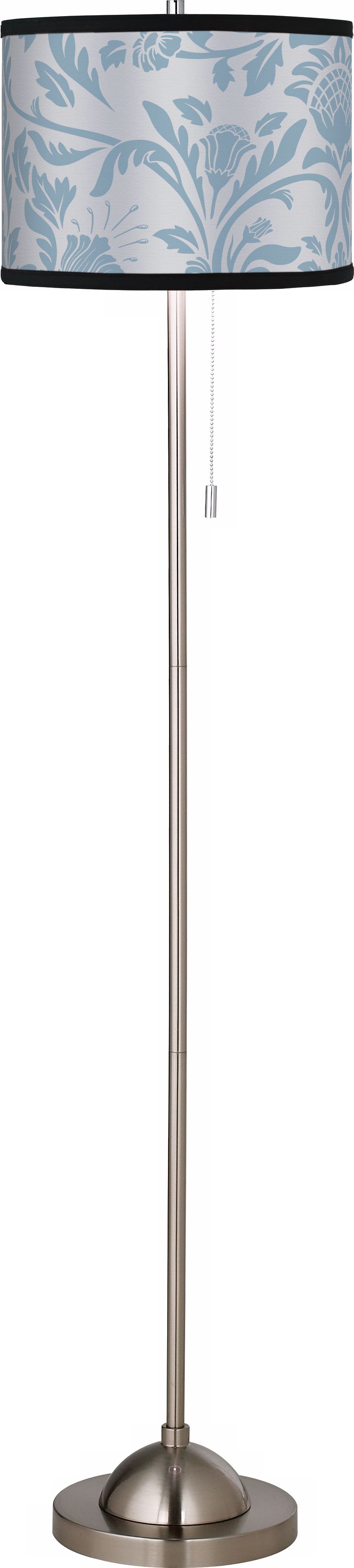 Silvery Blue Floret Giclee Floor Lamp
