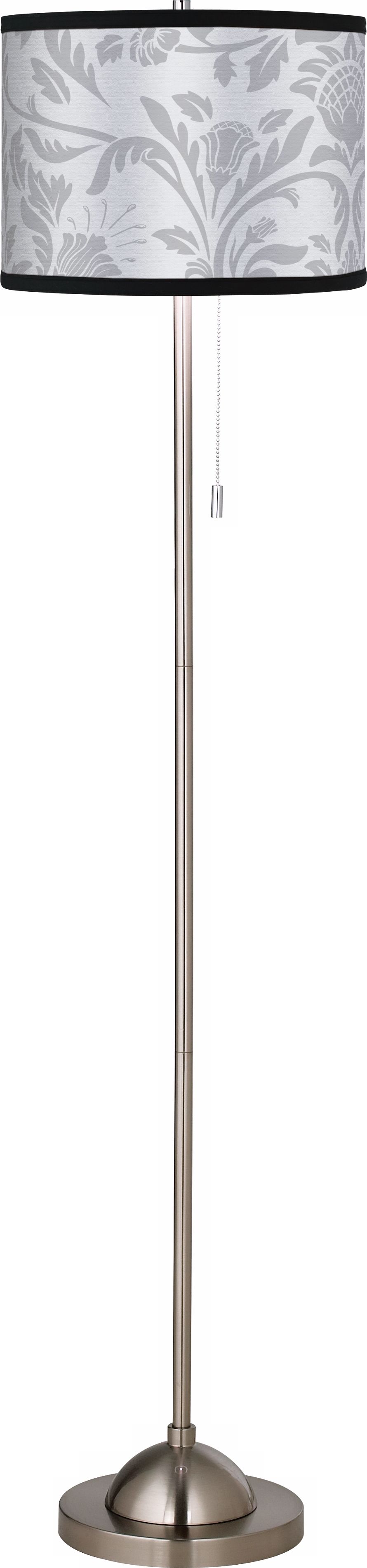 Silver Floret Giclee Floor Lamp