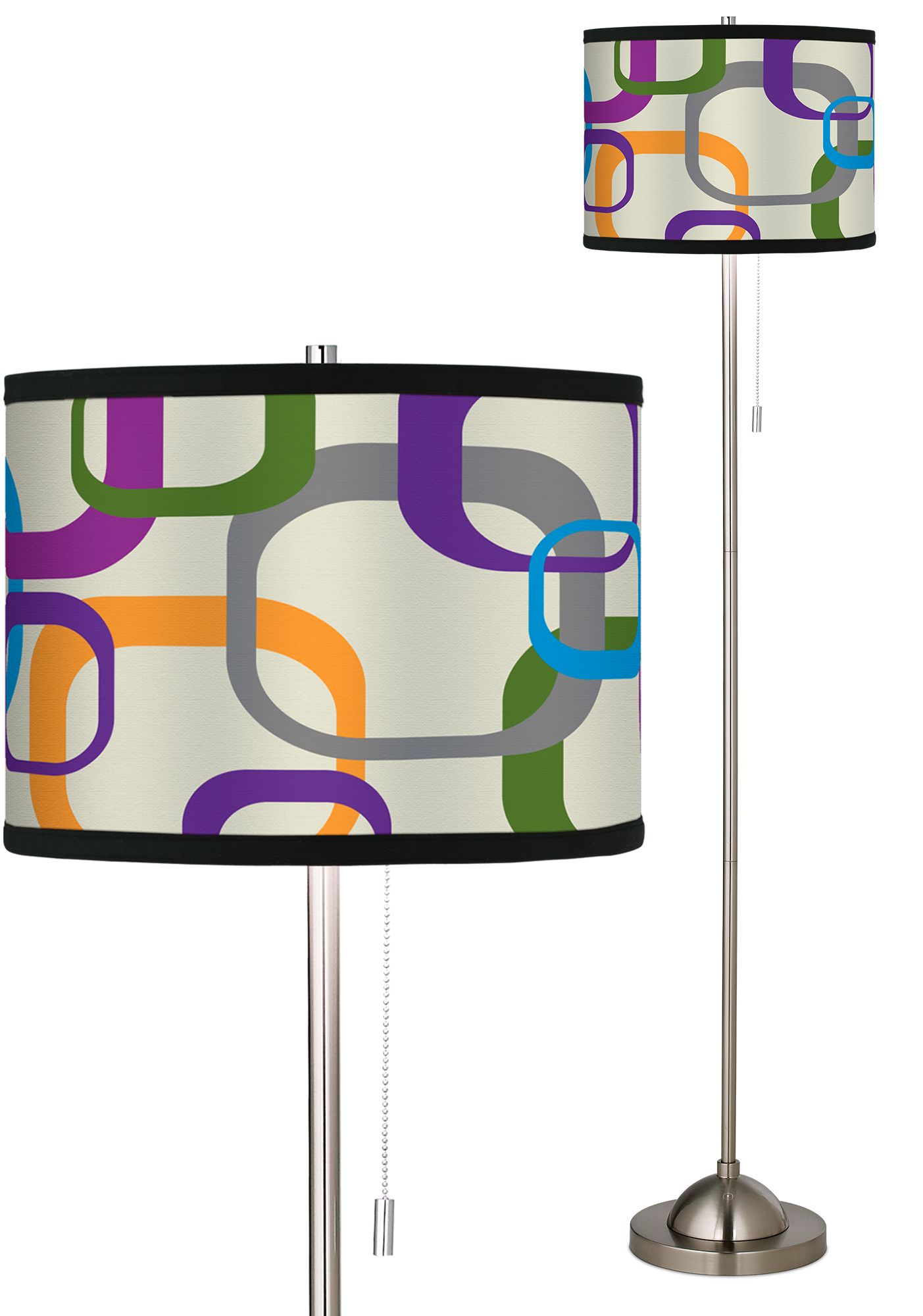 Retro Square Scramble Giclee Floor Lamp