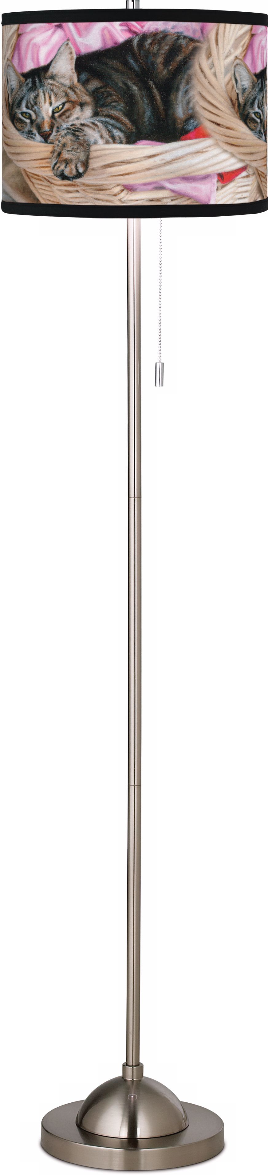 Laundry Day Cat Giclee Floor Lamp