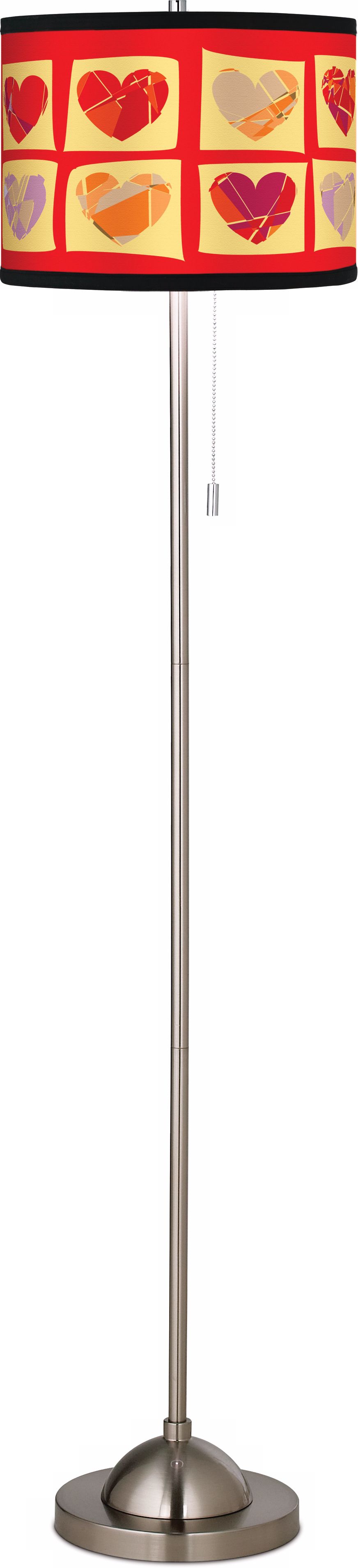 Red Valentine Hearts Giclee Floor Lamp