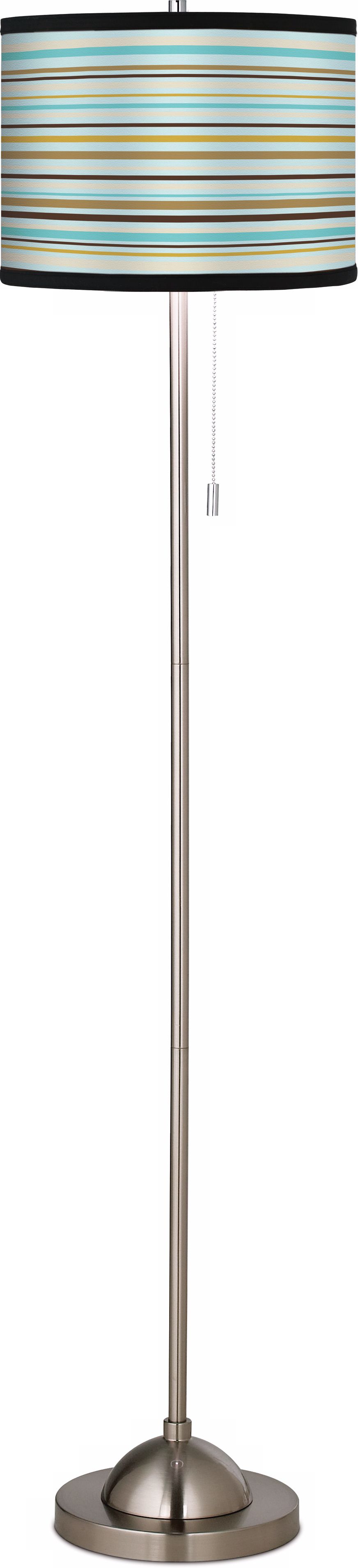 Stacy Garcia Countess Stripe Giclee Brushed Steel Floor Lamp