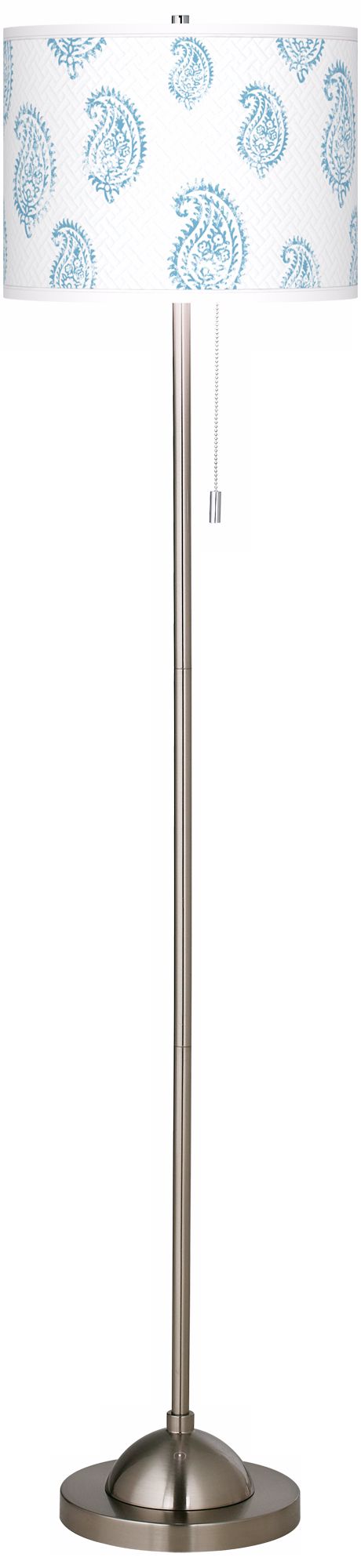 Paisley Snow Giclee Contemporary Floor Lamp