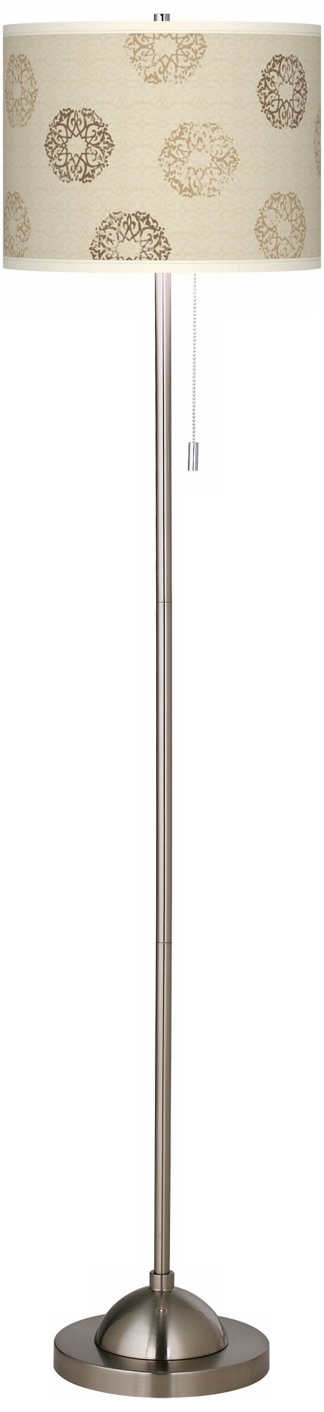 Sand Medallion Brushed Nickel Floor Lamp