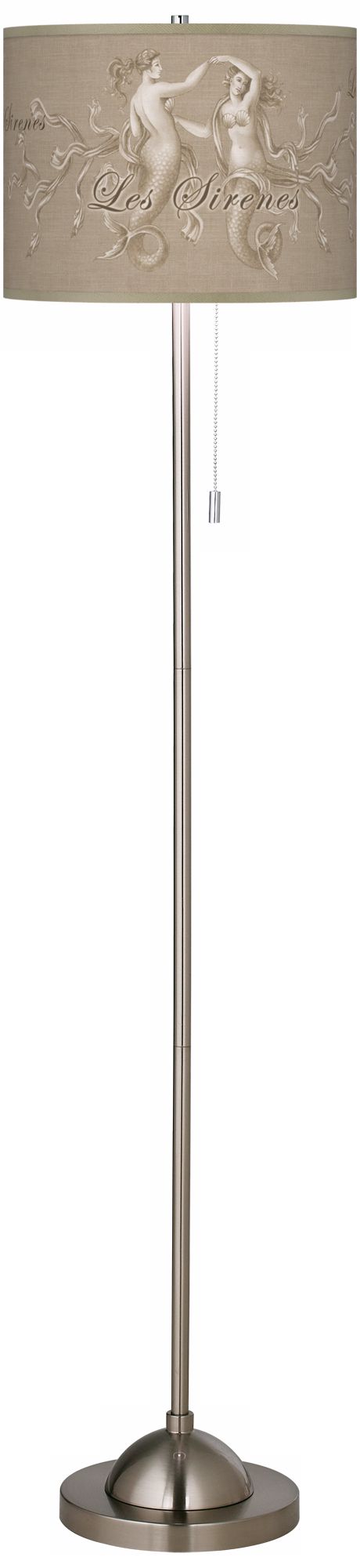 Les Sirenes Natural Giclee Contemporary Floor Lamp