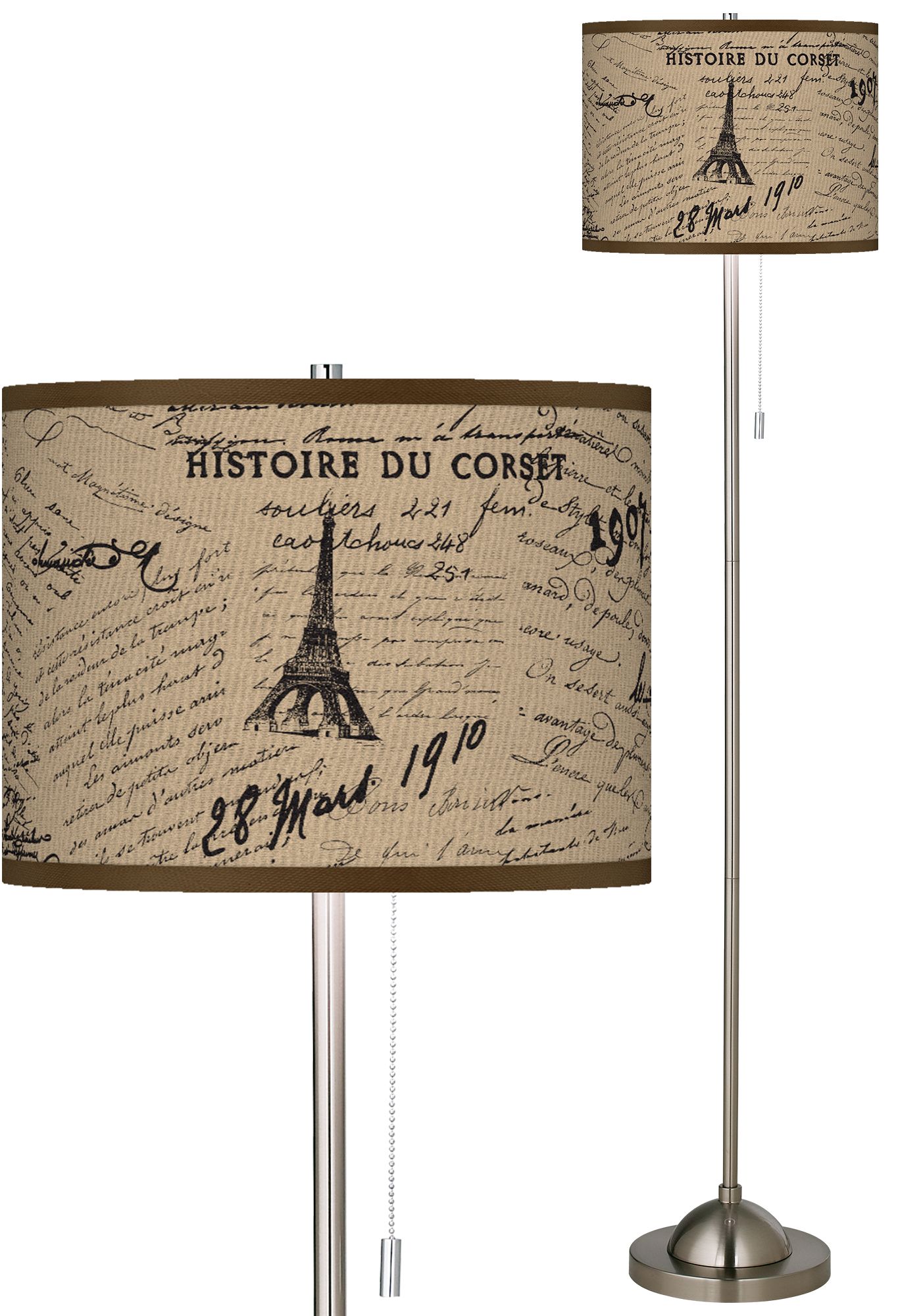 Letters to Paris Giclee Shade Floor Lamp