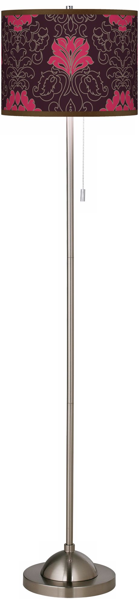 Stacy Garcia Florentia Wild Berry Giclee Brushed Steel Floor Lamp