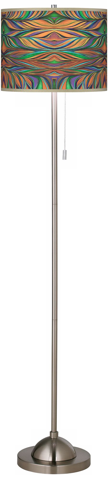 Exotic Peacock Giclee Shade Floor Lamp