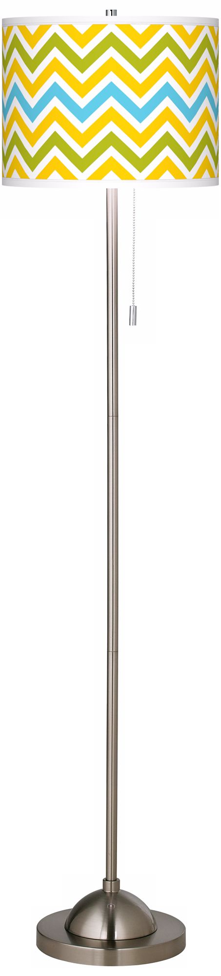 Citrus Zig Zag Giclee Brushed Nickel Floor Lamp